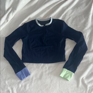 Women's Navy Long Sleeve Top